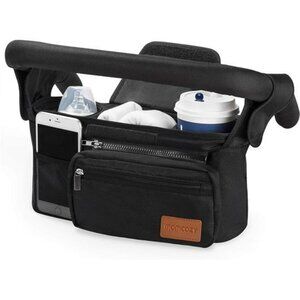 Universal Stroller Organizer Bag with Insulated Cup Holders Phone Pockets Straps